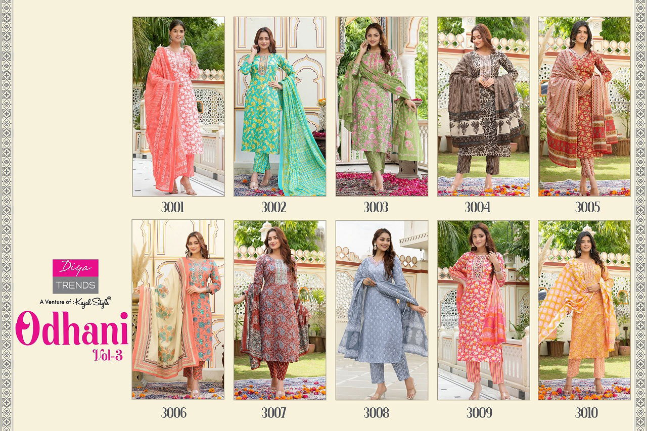 Odhani Vol 3 By Diya Printed Cotton Kurti With Bottom Dupatta Wholesale Shop In Surat
